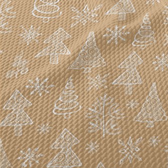 Detailed Christmas Tree And Sn Birdseye Piqué
