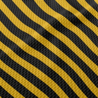 Yellow And Black Warning Strip Birdseye Piqué