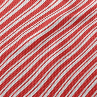 Red Christmas Stripes Birdseye Piqué