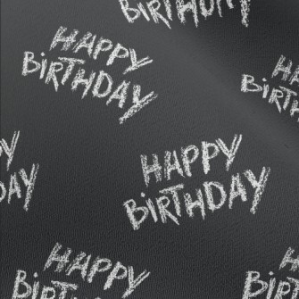 Hand Drawn Crayon Happy Birthd Chiffon