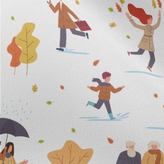 Various Passers-by In Autumn Chiffon