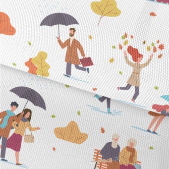 Various Passers-by In Autumn Waterproof Oxford