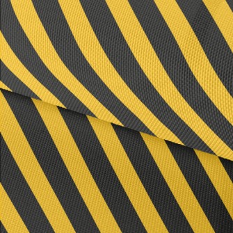 Yellow And Black Warning Strip Waterproof Oxford