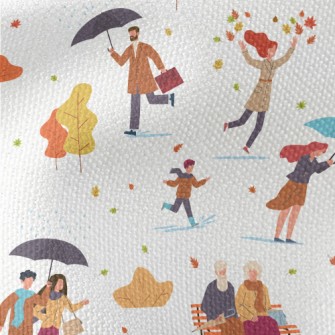 Various Passers-by In Autumn Waterproof Canvas