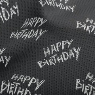 Hand Drawn Crayon Happy Birthd Athletic Mesh Flat Back