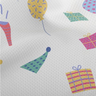 Birthday Gift Cake Balloon Pat Athletic Mesh Flat Back