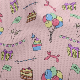 Birthday Balloon Cake Gift Athletic Mesh Flat Back