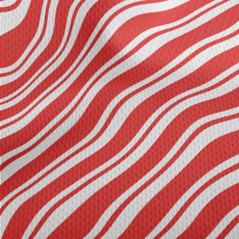 Red Christmas Stripes Athletic Mesh Flat Back