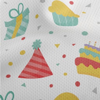 Birthday Party Cake Gift Hat Athletic Mesh Flat Back