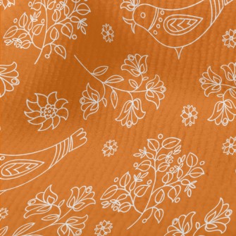 Ethnic Style Birds And Flowers Terry