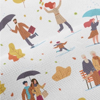 Various Passers-by In Autumn Performance Linen