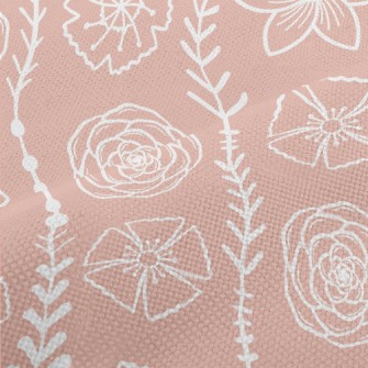 Delicate Line Flowers Performance Linen