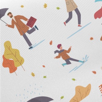 Various Passers-by In Autumn Twill
