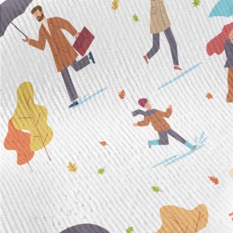 Various Passers-by In Autumn Standard Corduroy