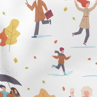 Various Passers-by In Autumn Stretch Ponte