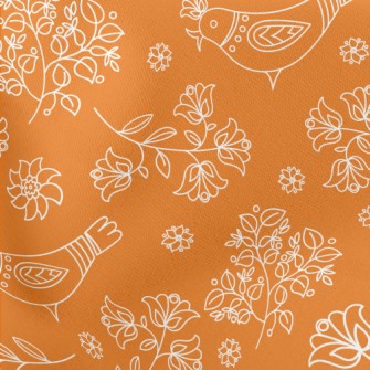 Ethnic Style Birds And Flowers Stretch Ponte