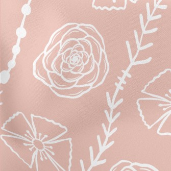 Delicate Line Flowers Stretch Ponte