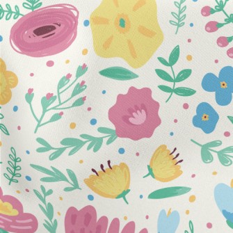 Hand Drawn Doodle Colorful Flo Stretch Ponte