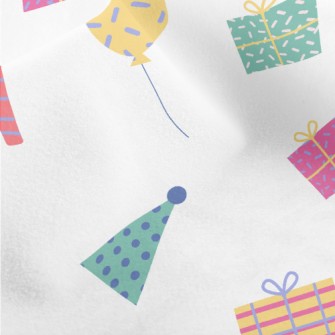 Birthday Gift Cake Balloon Pat Micro Fleece