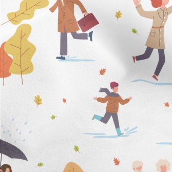 Various Passers-by In Autumn Micro Fleece