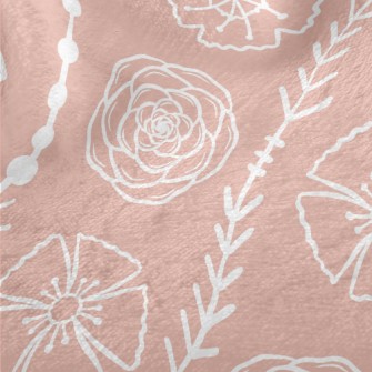 Delicate Line Flowers Minky