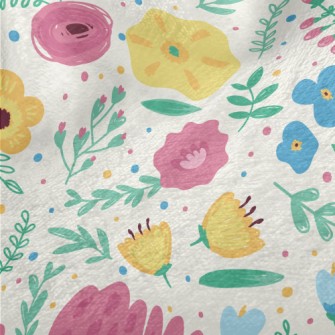 Hand Drawn Doodle Colorful Flo Minky