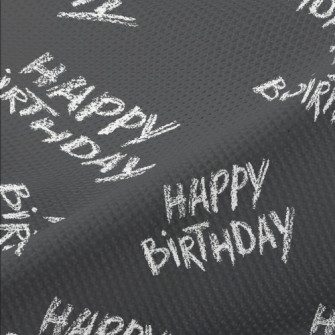 Hand Drawn Crayon Happy Birthd Piqué
