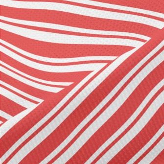 Red Christmas Stripes Piqué
