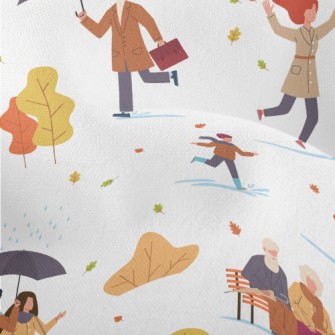 Various Passers-by In Autumn Lightweight Performance Linen