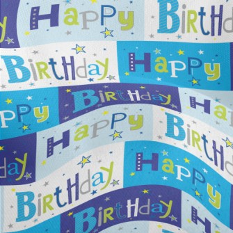Happy Birthday Cartoon Lightweight Performance Linen