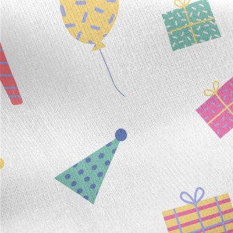 Birthday Gift Cake Balloon Pat Jersey Backed Fleece