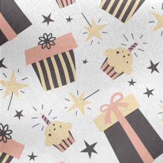 Birthday Cake Gift Star Patter Jersey Backed Fleece