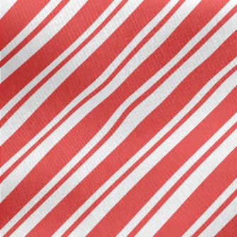 Red Christmas Stripes Jersey Backed Fleece