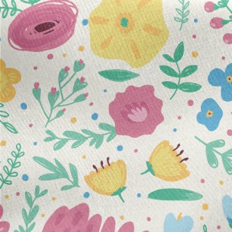 Hand Drawn Doodle Colorful Flo Jersey Backed Fleece