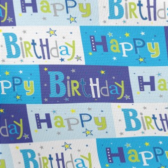 Happy Birthday Cartoon Pongee