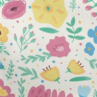 Hand Drawn Doodle Colorful Flo Pongee