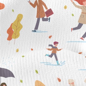 Various Passers-by In Autumn Stretch Jersey