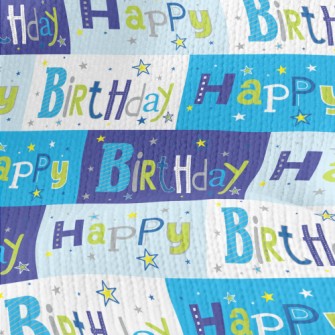 Happy Birthday Cartoon Stretch Jersey