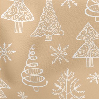 Detailed Christmas Tree And Sn Lightweight Cotton Poplin