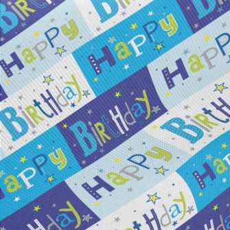 Happy Birthday Cartoon Midweight Cotton Poplin