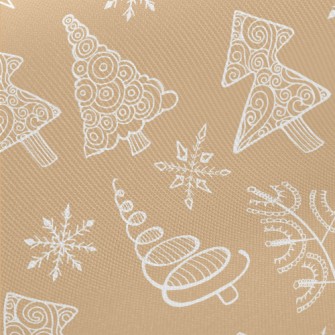 Detailed Christmas Tree And Sn Midweight Cotton Poplin
