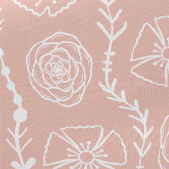 Delicate Line Flowers Midweight Cotton Poplin