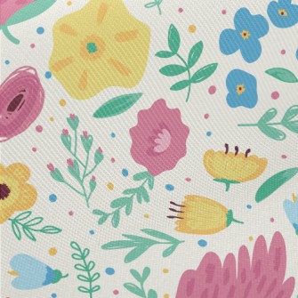 Hand Drawn Doodle Colorful Flo Midweight Cotton Poplin