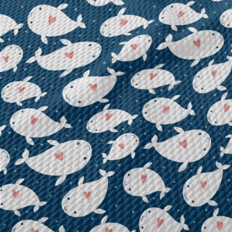 Heart Shaped White Whale Birdseye Piqué