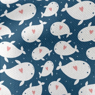 Heart Shaped White Whale Waterproof Canvas