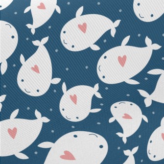 Heart Shaped White Whale Twill