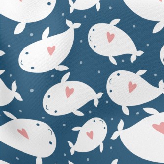 Heart Shaped White Whale Stretch Ponte