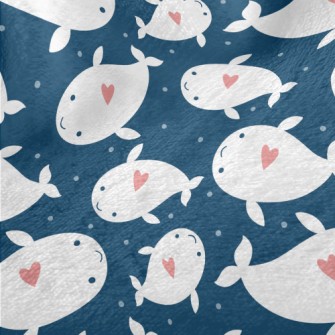 Heart Shaped White Whale Minky