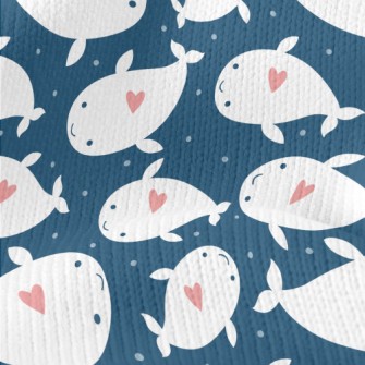 Heart Shaped White Whale Stretch Jersey