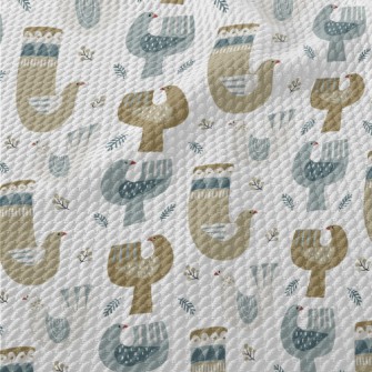 Nordic Playful Pigeon Birdseye Piqué